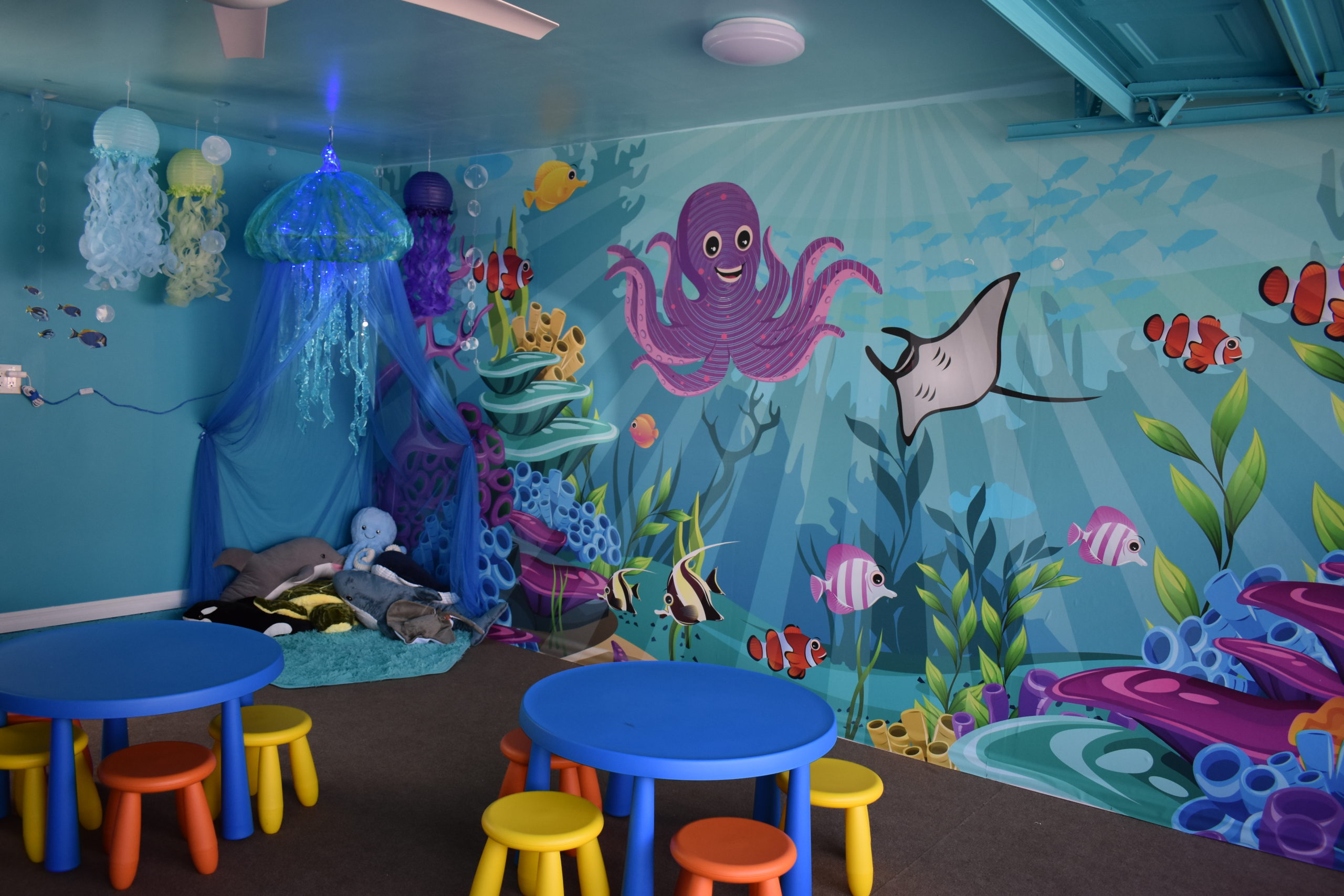 Whimsical Underwater Playroom: a Playroom with an Underwater Theme,  Featuring a Submarine-inspired Playhouse, Coral Decorations, Stock  Illustration - Illustration of table, professorship: 284843973